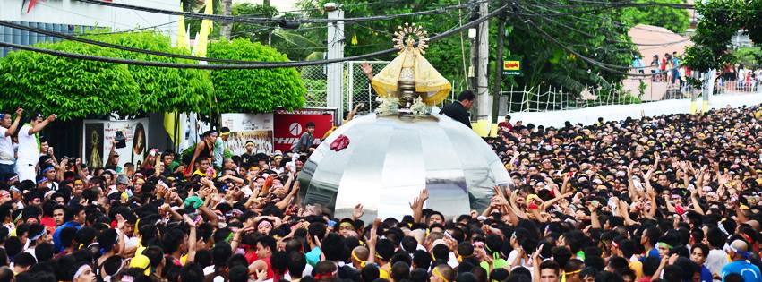 Our Lady of Peñafrancia Festival Traslacion Procession 2015; photo taken as the traslacion procession passes by The Carmen Hotel Downtown Naga City; Photo by Jerome Palma