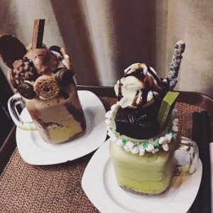 Choco and Matcha Shake - Travel Cafe Ph