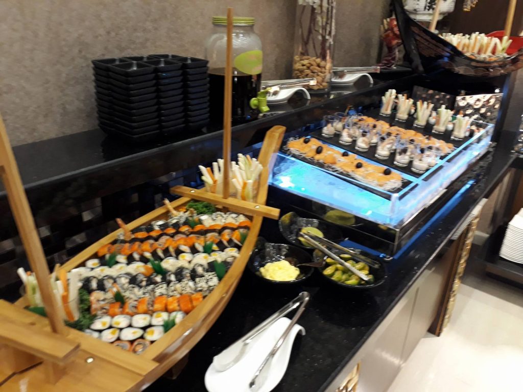 villa caceres rjs buffet sushi selection